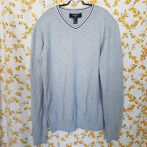 Forever21 Men V neck sweater sweatshirt gray